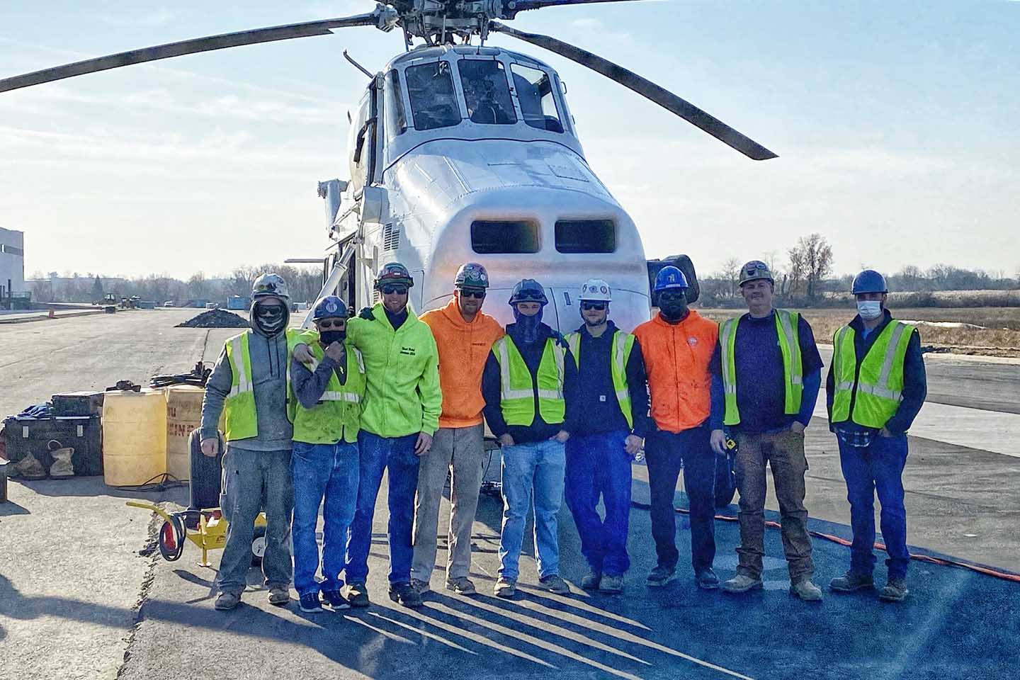 Helicopter Roof Crew Group Picture