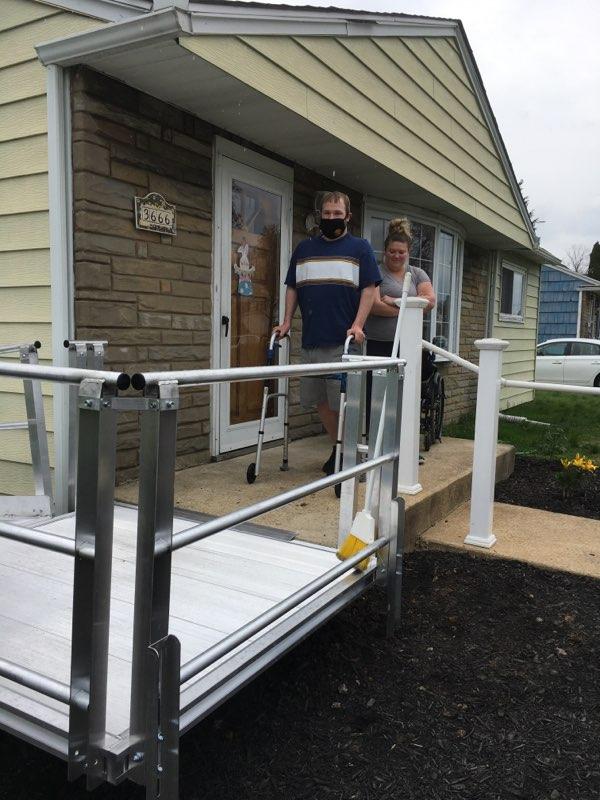 A New Ramp for a Member in Need, Steve Spatocco receives his new home ramp