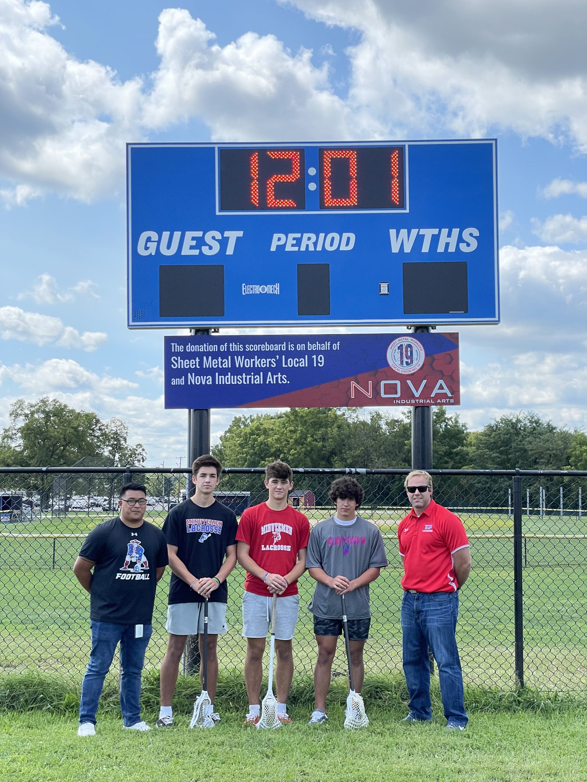 Local 19 and Nova Industrial Arts Donate Scoreboard to New Jersey High School